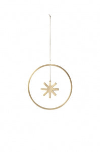 Ornament de Craciun suspendat stea, mica, din alama, fermLIVING