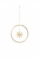 Ornament de Craciun suspendat stea, mica, din alama, fermLIVING