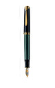 Stilou Souveran M300, penita aur 14 ct, negru-verde, Pelikan