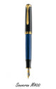 Stilou Souveran M400, penita aur 14 ct, negru-albastru, Pelikan