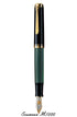 Stilou Souveran M1000, penita aur 18 ct, negru-verde, Pelikan