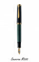 Stilou Souveran M300, penita aur 14 ct, negru-verde, Pelikan